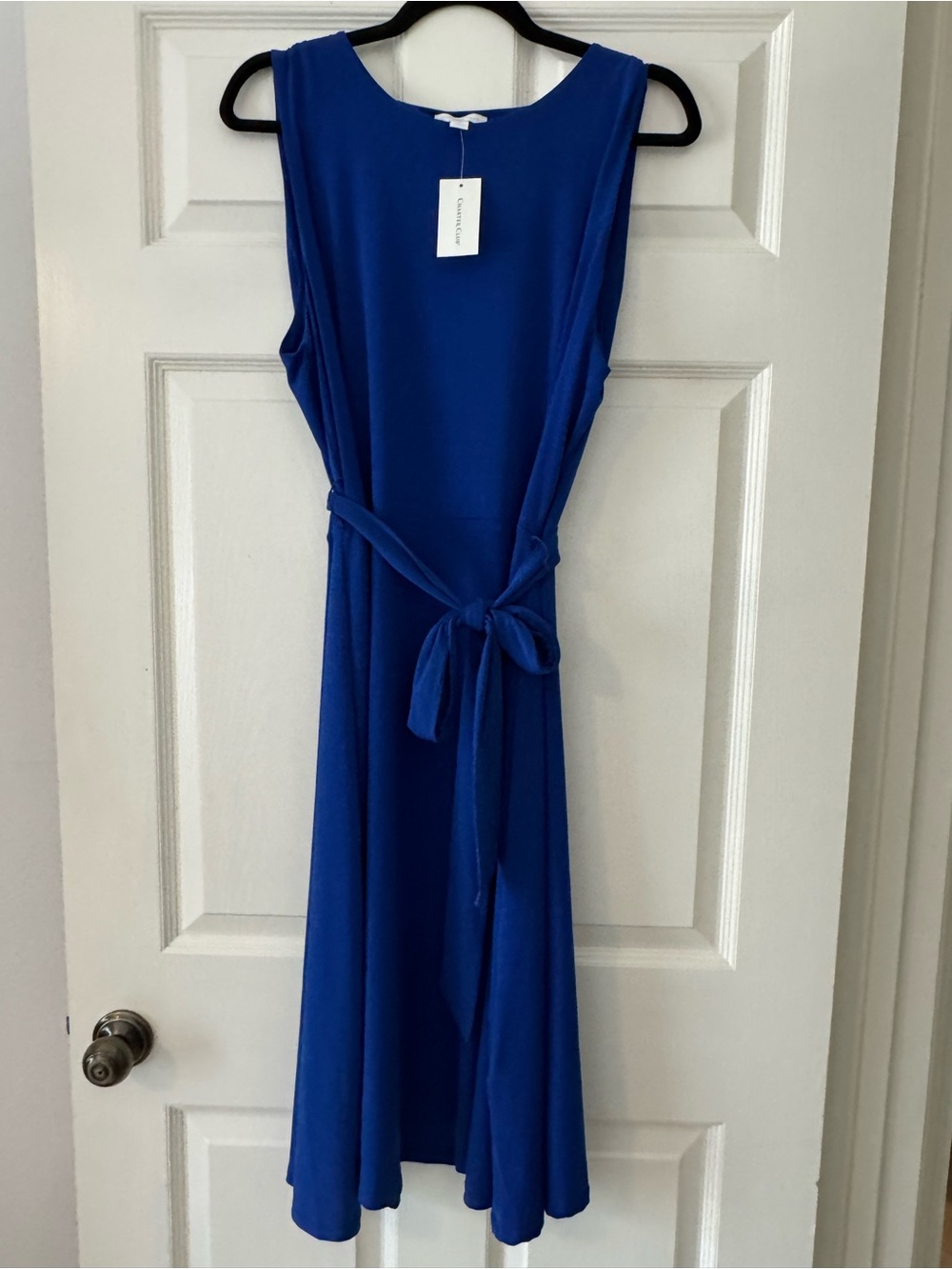 Charter Club Royal Blue Sleeveless Tie-Waist Midi Dress